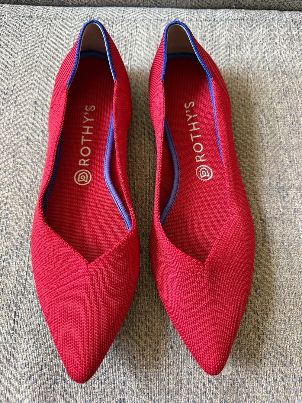 Rothy’s Pointed Toe Red Ballet Flats Size: 11